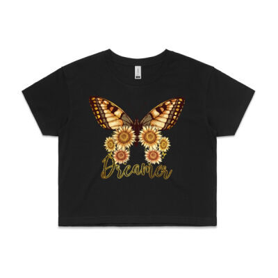 Dreamer Butterfly Women's Crop Tee Thumbnail